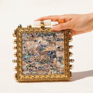 NEW Prestige Ramla Bag Square, Opal Face and Crystal Closure Sz 0S ✨⭐️